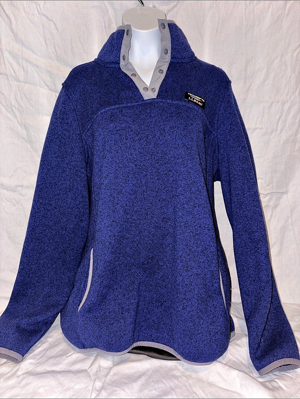 L.L.Bean Sweater Fleece Pullover Blue Size Medium